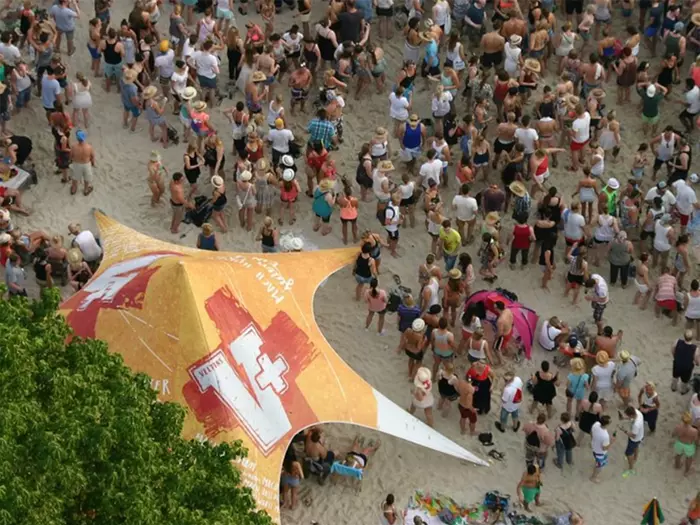 Veltins star tent with digital print