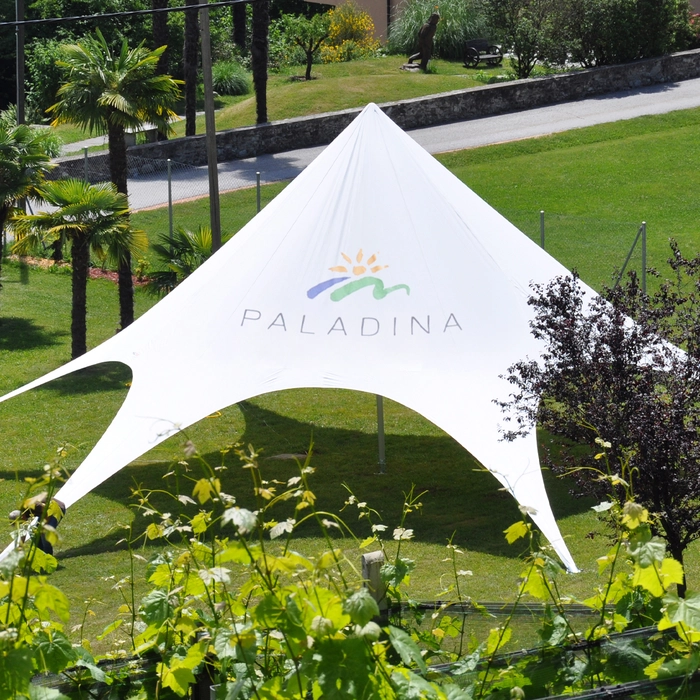 Star tent with logo print