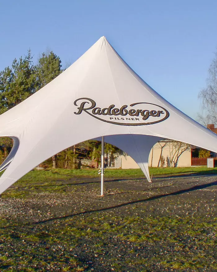 Logo print on star tent