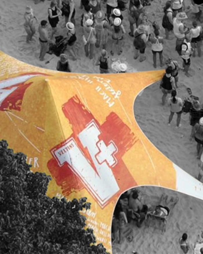 Veltins star tent from HALTENT with print